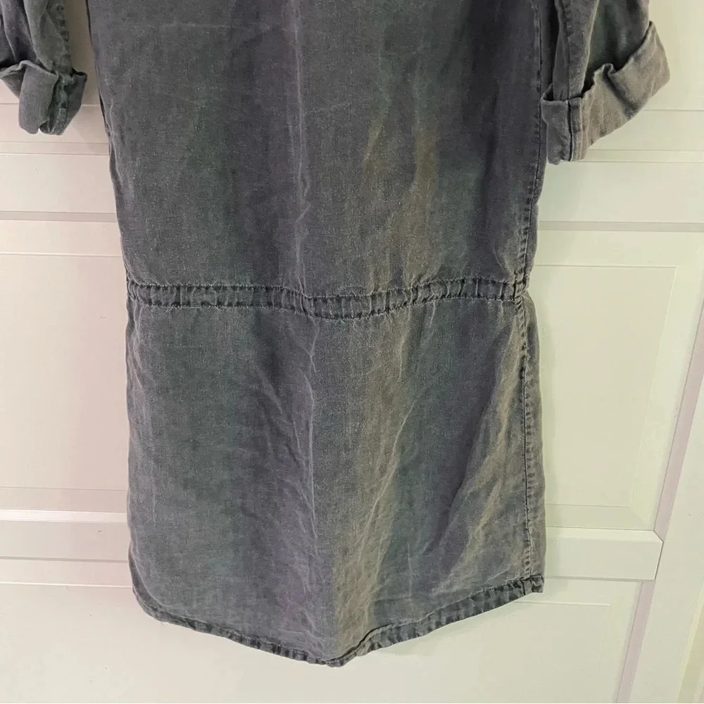 James Peres linen drawstring waist shirt dress 15232